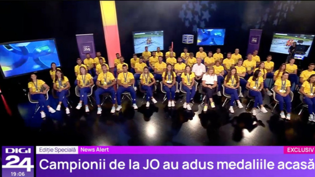 Elisabeta Lipa și lotul de canotaj, la Digi 24 după Jocurile Olimpice
