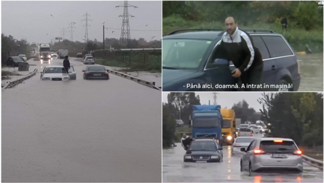 Video Prăpăd pe litoral după furtuna puternică. Mai mulți șoferi au rămas blocați în mașinile înghițite de apa care depășea chiar și un metru