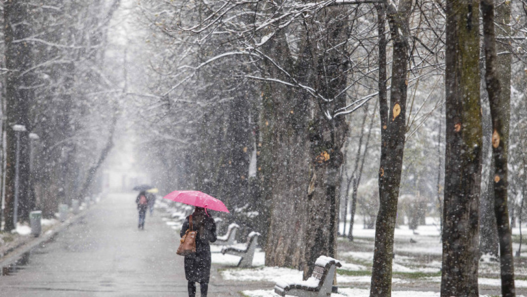 Prima ninsoare a sezonului în București