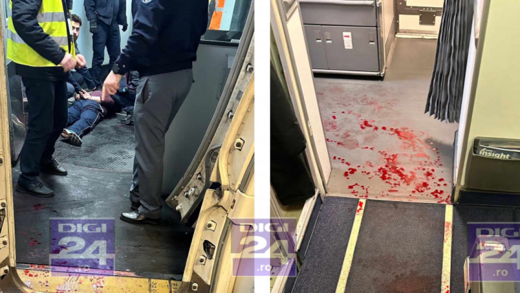 Mircea Geoană, Raed Arafat și Rovana Plumb la bordul avionului TAROM în care un pasager și-a tăiat venele