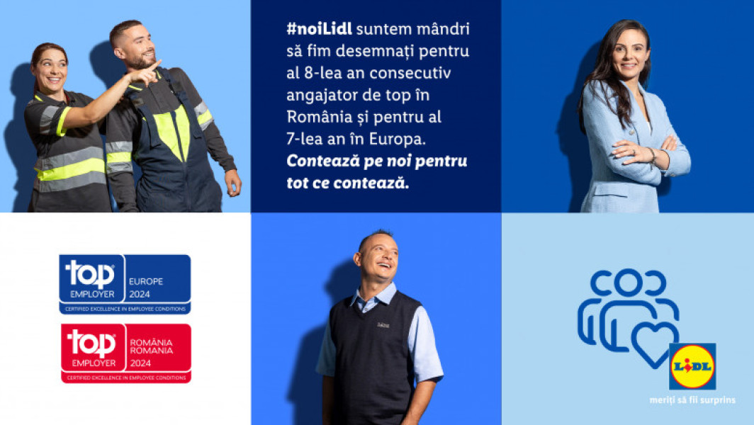 Lidl România printre cei mai buni angajatori de pe piața locală de 8 ani