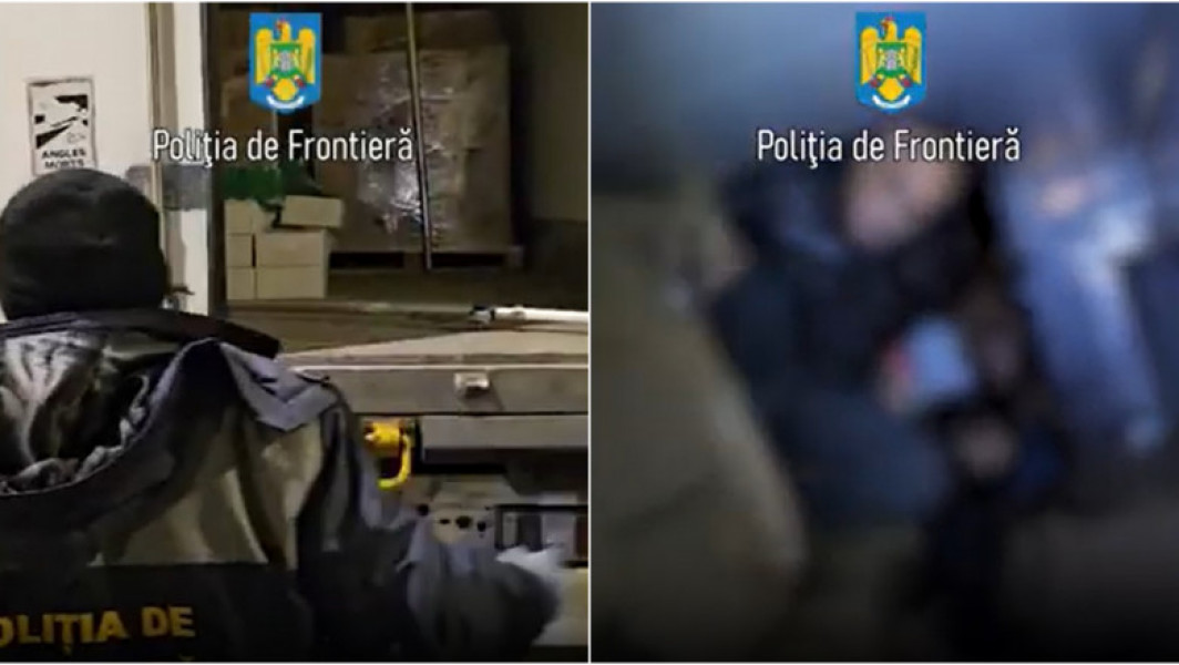 Migranți ascunși într-un camion frigorific descoperiți în Vama Giurgiu. Șoferul turc le-a spus polițiștilor că transporta condimente, dar nu le-a dezvăluit că mai are și opt pasageri ascunși.