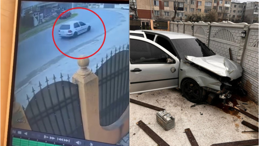 Un polițist beat la volan a provocat un accident în Turnu Măgurele. Incidentul, înregistrat de o cameră video, a fost surprins în imagini tulburătoare.