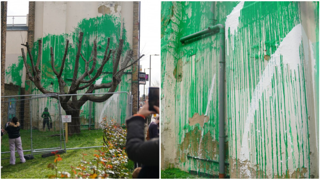 Pictura lui Banksy din nordul Londrei, vandalizată