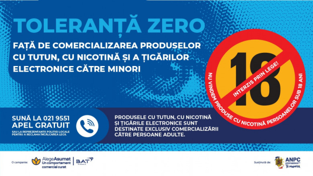 BAT: Toleranță zero față de comercializarea produselor cu tutun și a țigărilor electronice către minori