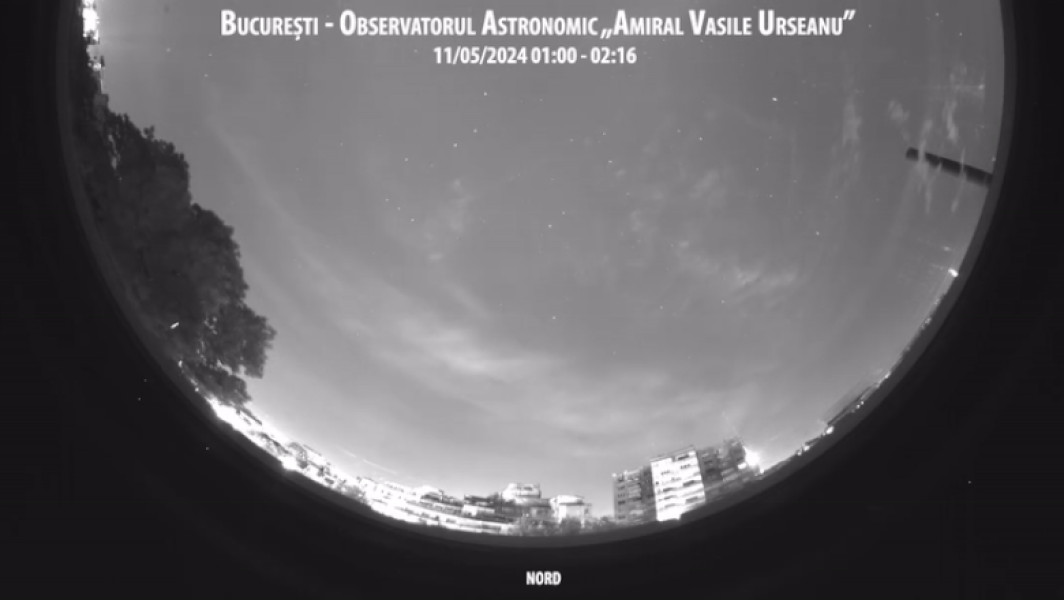Aurora boreală văzută din București prin camera all-sky a Observatorului Astronomic