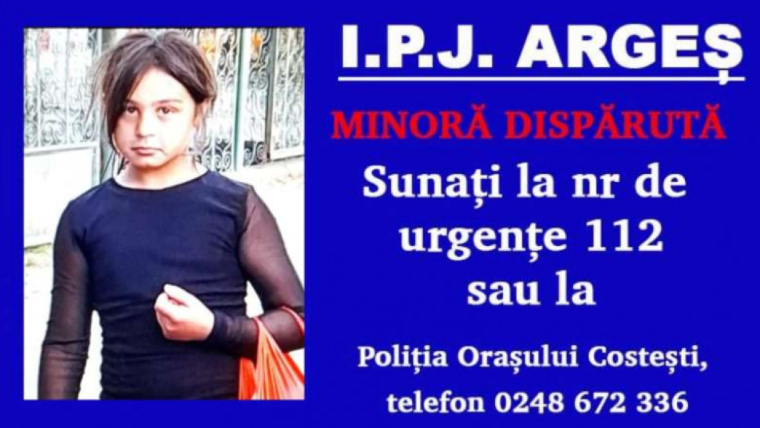 Fetiță de 9 ani din Malureni dispărută, căutată de polițiști