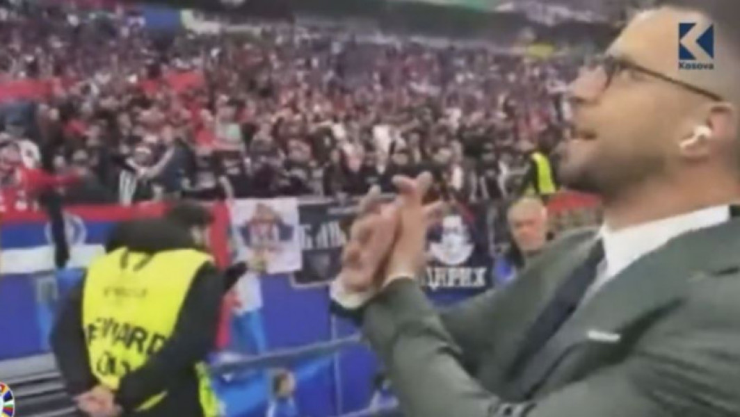 UEFA exclude un jurnalist kosovar după un gest controversat la meciul Serbia - Anglia