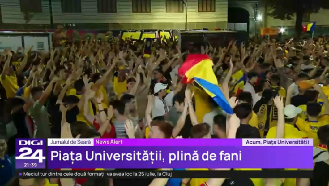 Traficul oprit în Piața Universității din București după succesul României la EURO 2024